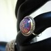 Harlequin opal ring in sterling with beaded wire detail