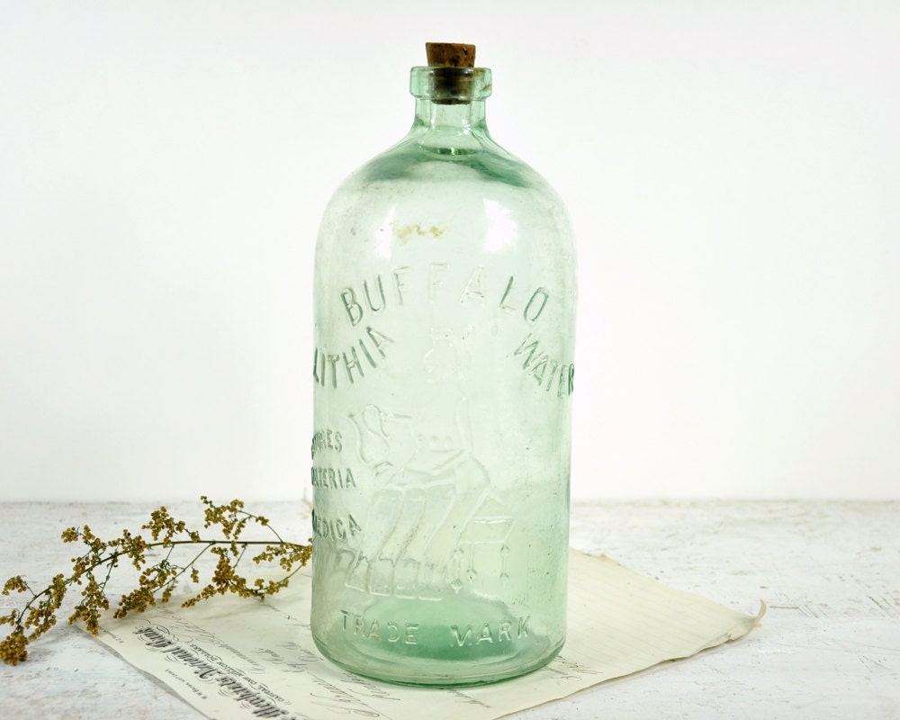 Antique Buffalo Lithia Spring Water Bottle