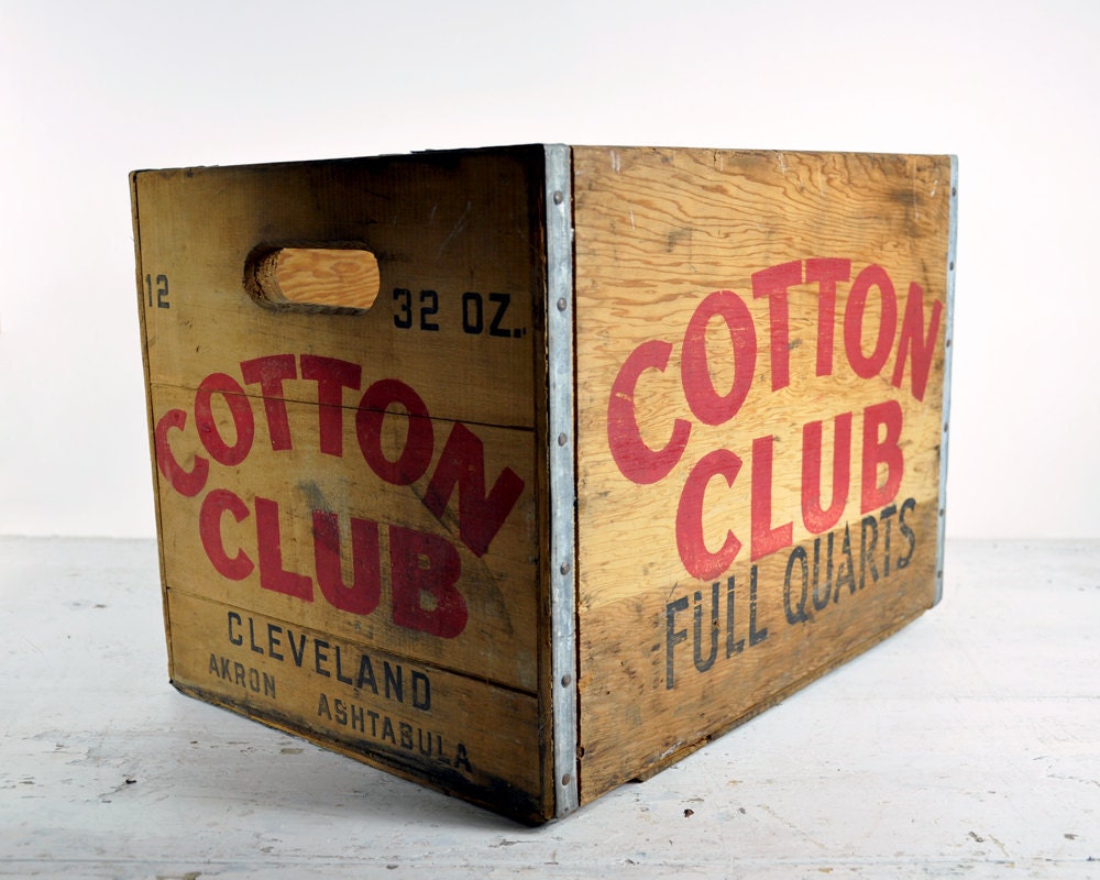 Vintage Cotton Club Wood Shipping Crate