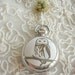 Owl Pocket Watch Necklace - Silver Quartz Watch Necklace - Long Charm Necklace
