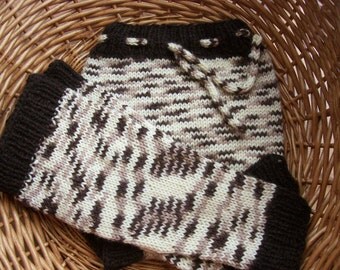 Hand Knitted Wool Cloth Diaper Cover Soaker with matching Leg Warmers Wool Nappy Cover Baby Diaper Large 12 - 18 Months