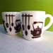 SALE Vintage Kitchen Coffee Milk Glass Mugs Pair