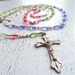 Vintage Multi Color Rosary Beads with Crucifix