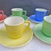 Vintage Macbeth Evans Cremax Bordette Demitasse Cups and Saucers RARE Set of 8