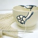 Yarn Bowl, Knitting bowl, Crochet bowl, LARGE twisted leaves luscious Blueberry Syrup Glaze / Great Yarn Storage and Organizer