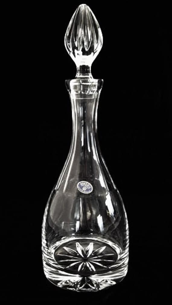 VINTAGE CRYSTAL WINE DECANTER BOHEMIA CZECH REPUBLIC