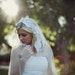 Sample Sale, Final Sale, Alencon Lace Appliques Mantilla Veil