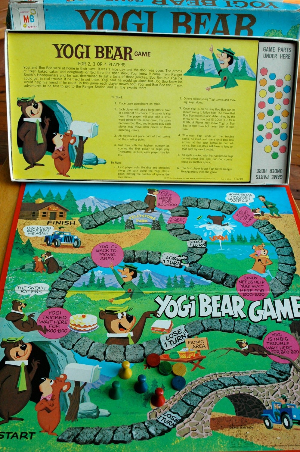 Vintage Yogi Bear Board Game 1971