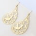 Extra Large Paisley Gold Filigree Earrings, Elegant and Swirly