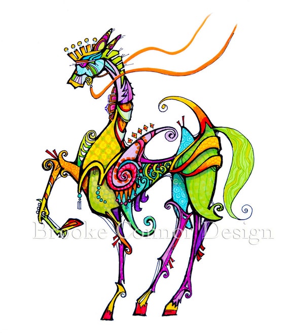 Items similar to Pretty Reins Fantasy Horse Print on Etsy