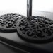Iron Gates - Intricately Carved/Cut Wood Earrings - Matte Black