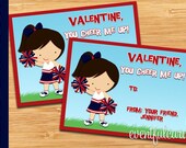 Cheerleader Printable Valentines Day Cards - DIY - Print at Home Il_170x135