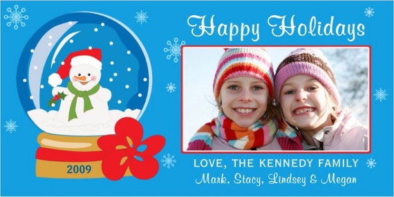 Snow Globe Christmas Photo Card Il_570xn