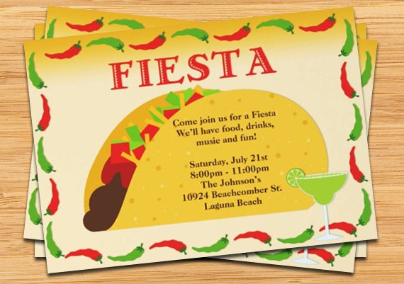 Taco Party Invitation Template 1