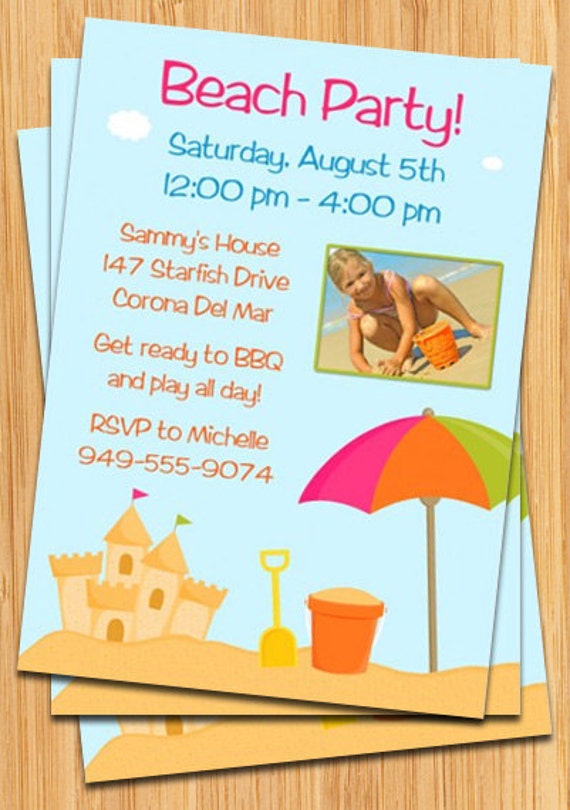 Beach Party Photo Invitation Il_570xn