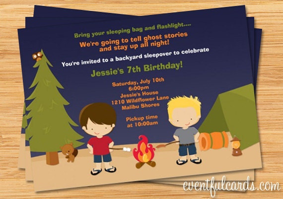 Camping Birthday Party Invitation Il_570xn
