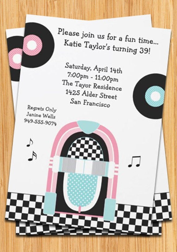 1950'S Birthday Invitations 4