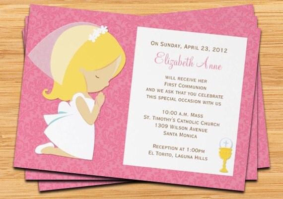 First Communion Invitation for Girl Il_570xn