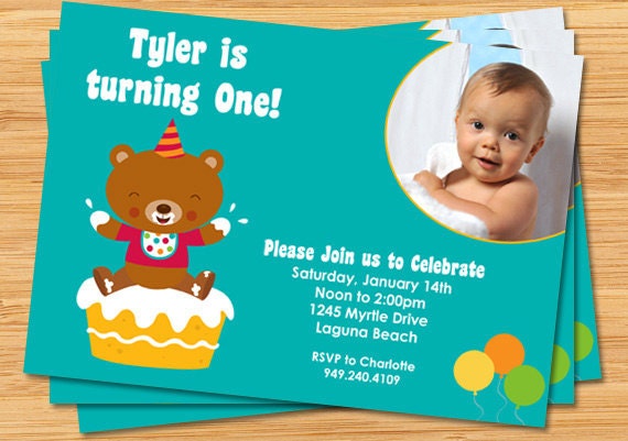 First Birthday Party Invitation with Photo