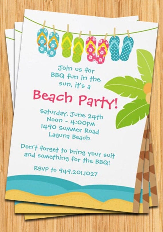 Summer Beach Party Invitations 1