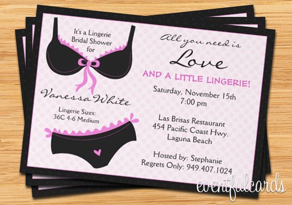 Lingerie Bridal Shower Invitation Ooh La La