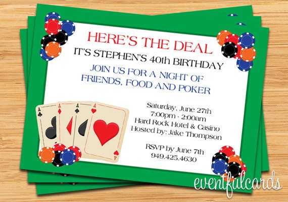 Poker Birthday Party Invitation