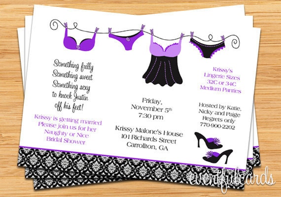 Lingerie Bridal Shower Invitation Wording 2