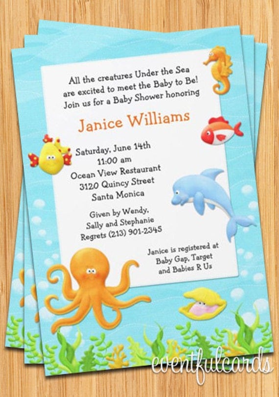 Under The Sea Baby Shower Invitations Free 10