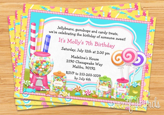 Invitation Anniversaire Bonbon