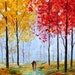 Karen Tarlton Original oil painting Autumn Romance Landscape - impasto art