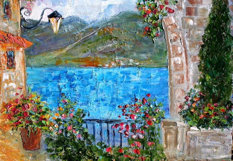 Original oil painting ITALY AMALFI COAST fine art