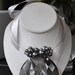 Charcoal Crystal Ribbon Chandelier Necklace