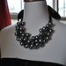 Charcoal Pearl Black Tie Chunky Pearl Statement Necklace-made to order