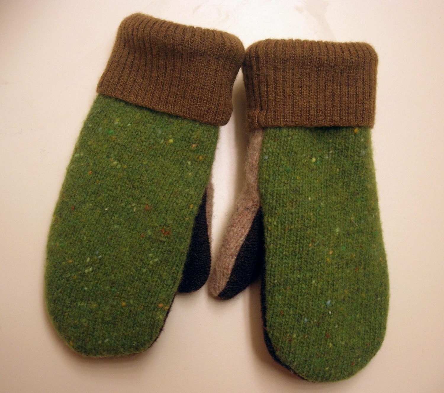Kids Camo Felted Wool Mittens lined