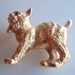 Naiper Brooch, Bobcat with eye rhinestone eyes, textured goldtone metal