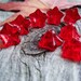 Flower beads Czech Glass Beads 5-Petal Trumpet Flower Large 8X13mm Dark Red (12pcs) Last Lots