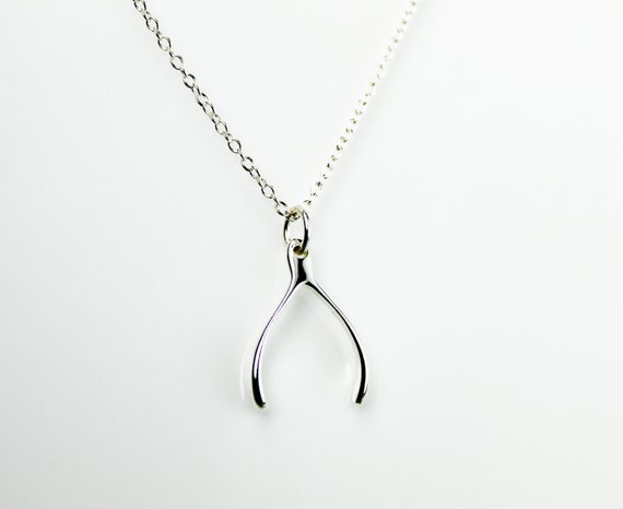 Jennifer Aniston Inspired Wishbone Necklace by SparkleTrue