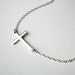 Sideways Cross Necklace - Sterling Silver