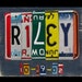Funky Name Word Block Personalized Child's Name - Last Name - Anniversary Wedding - Recycled Art Company - Baby Shower Nursery