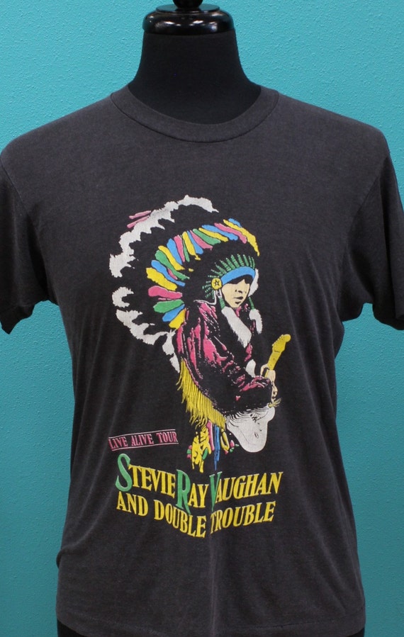 vintage Stevie Ray Vaughan 80s tour T Shirt rock