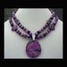 Sugilite Jasper, Purple Fresh Water Pearl and Black Onyx Necklace