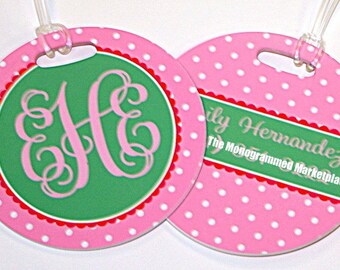 Items similar to Personalized Square Bag Tag on Etsy