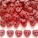 30 pcs Cute Brown heart button 2 hole size 10 mm