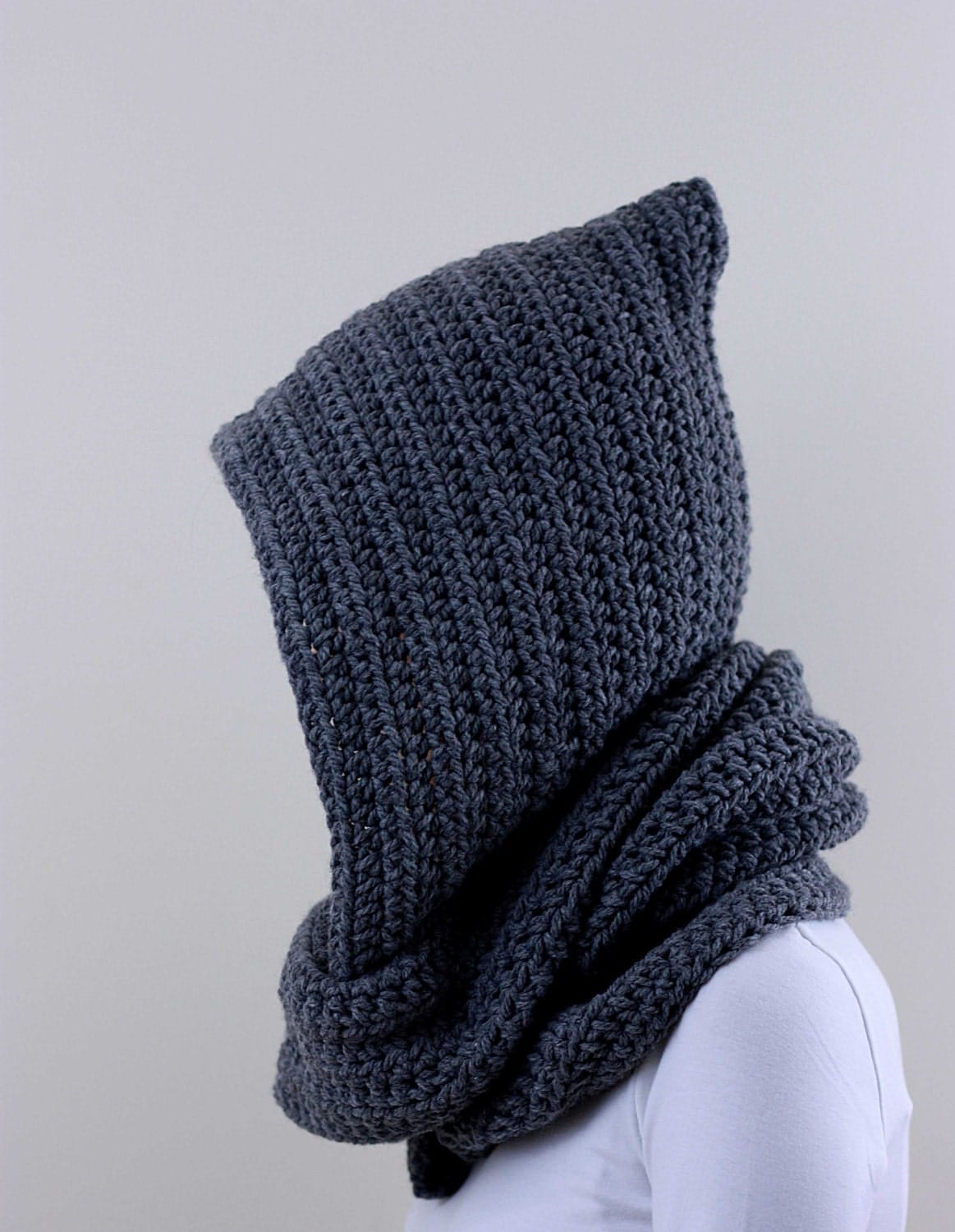 by Hooded Mens scarf Hooded Hooded Womens Scarf Gray  zukas Scarf Scarf hooded mens