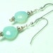Seafoam Green Aqua Chalcedony Earrings with Sterling
