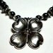Antiqued Sterling Dogwood Flower Pendant with Hematite and Sterling