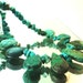 Rustic Genuine Turquoise Teardrop and Nugget Collar Necklace with Sterling