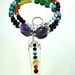 Rainbow Necklace Rainbow Gemstone Necklace Chakra Energy Necklace Multigem Necklace w Quartz Crystal Point and Genuine Gemstones w Sterling