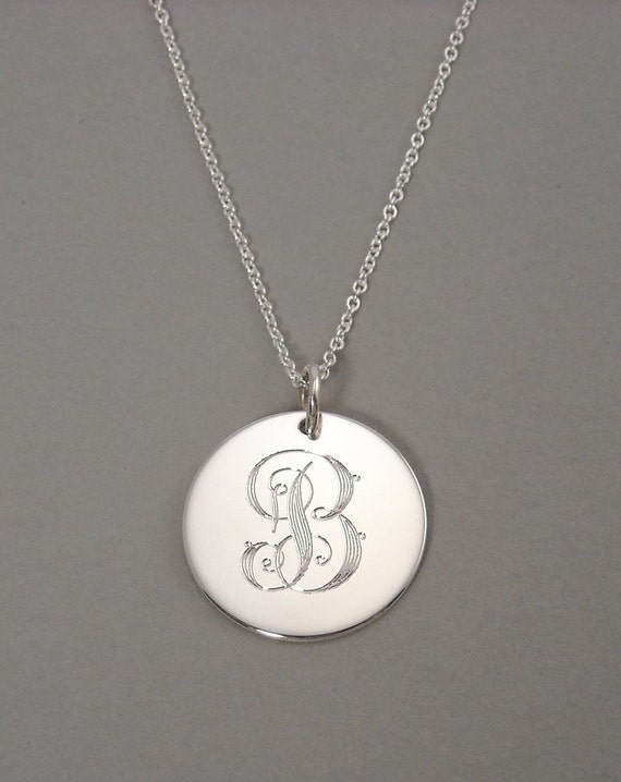 Personalized Sterling Silver B Initial Pendant By GaudyBaubles