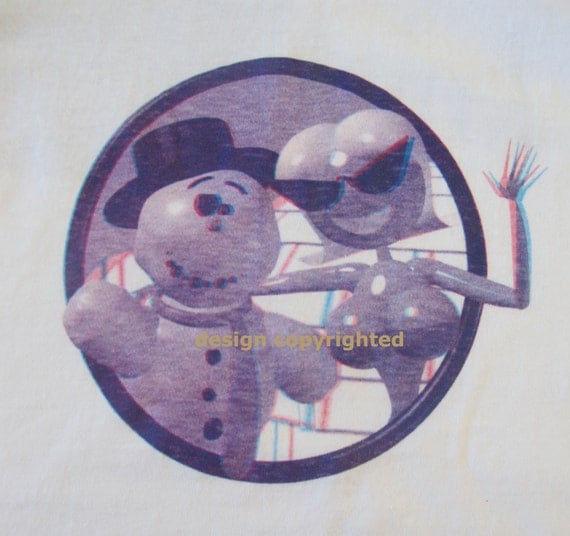 3D Snowman T Shirt Vintage Original Pixar Knick Knack